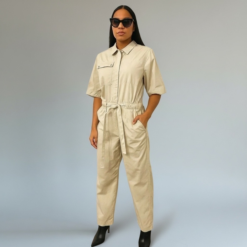 G-Star Raw Army Jumpsuit Women’s Beige Size Small Minimalist Utility Streetwear